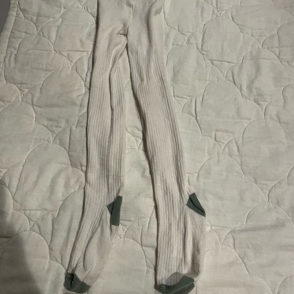 Men's White and Green Socks